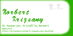 norbert krizsany business card